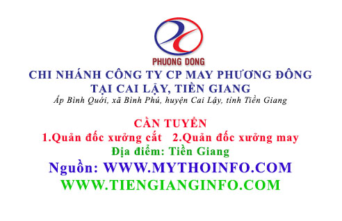 CHI NHÁNH CÔNG TY CP MAY PHƯƠNG ĐÔNG ​TẠI CAI LẬY, TIỀN GIANG